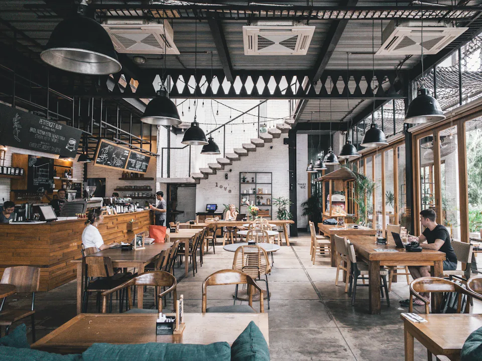 A busy, light-filled independent restaurant