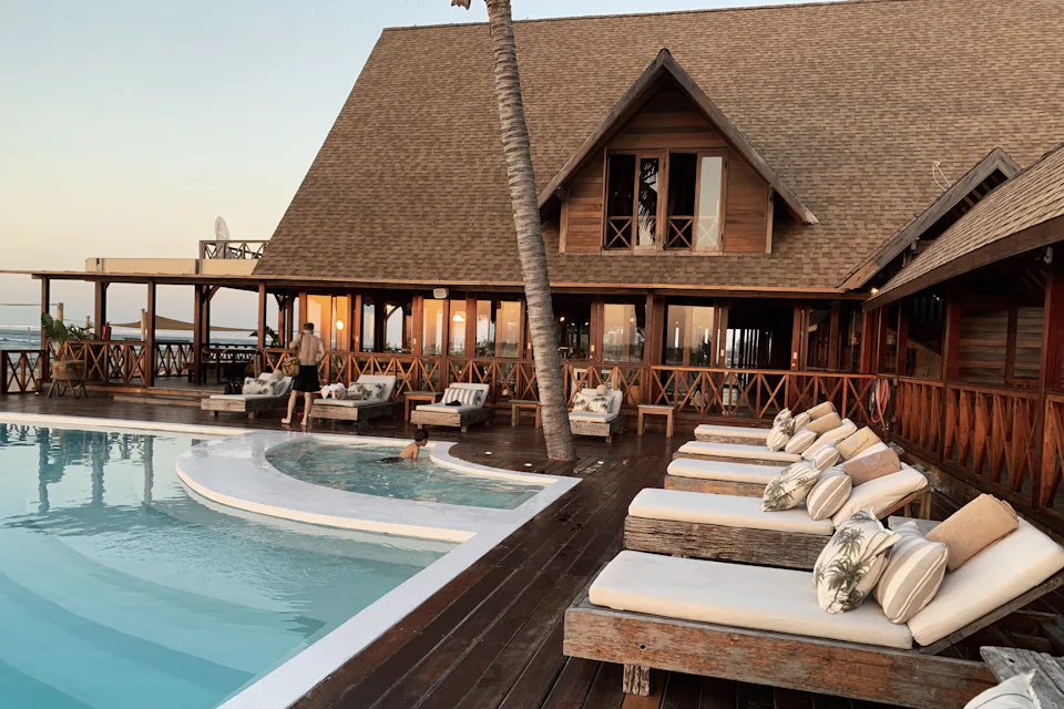 A hotel pool terrace
